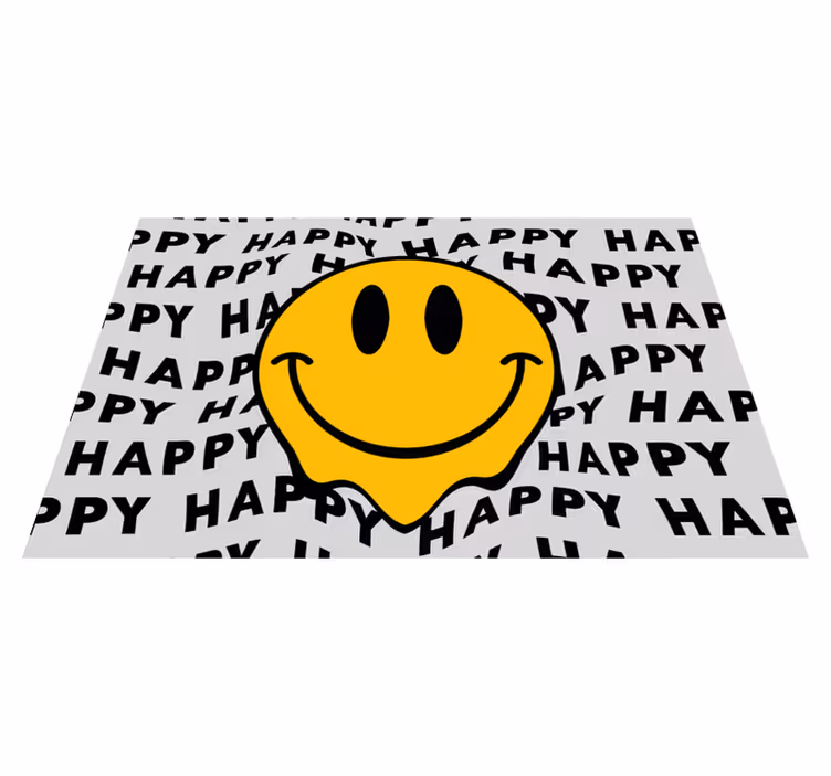 Tekst dækkeserviet glad smiley ansigt - TenStickers
