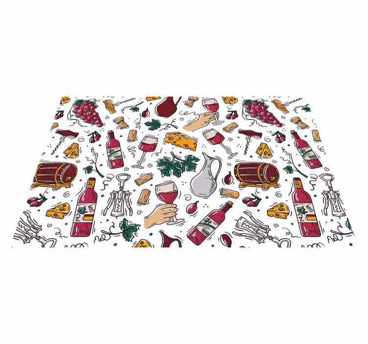 Druer, vin og ost vintage dækkeservietter - TenStickers