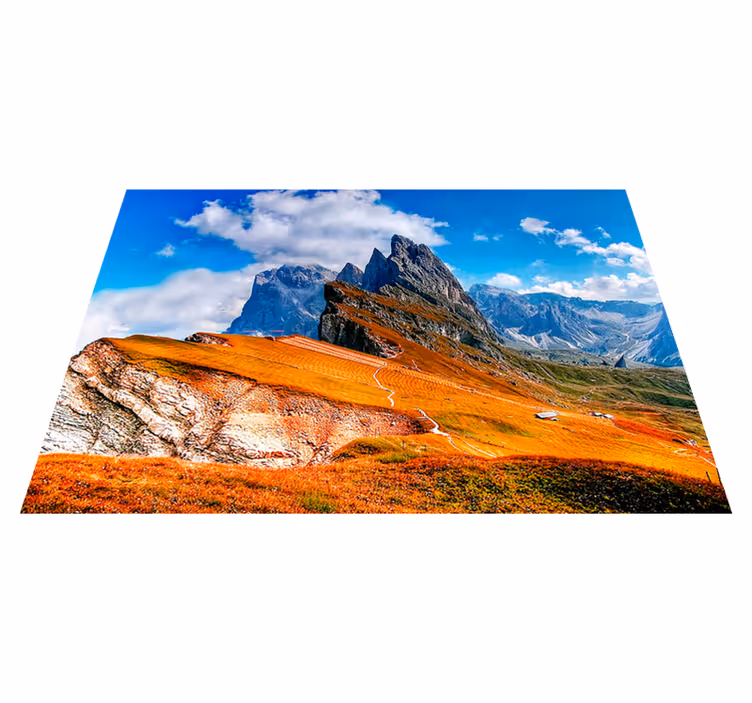Moderne dækkeserviet med bjerglandskab - TenStickers
