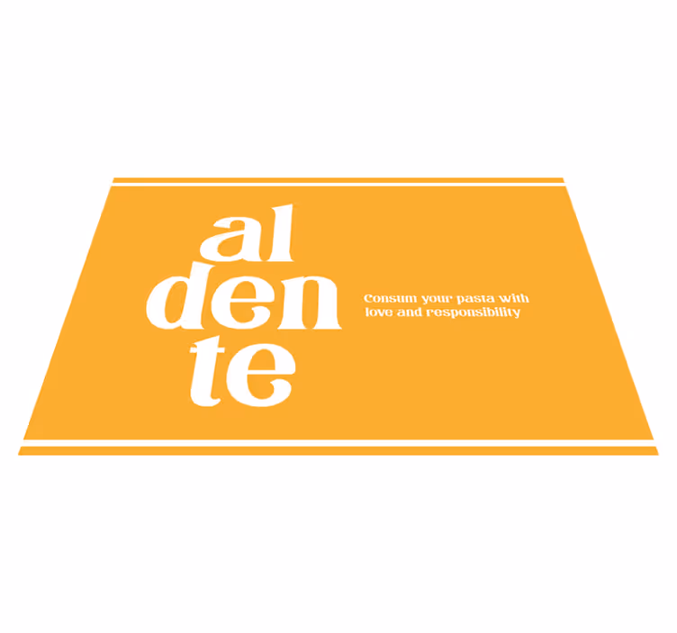 Tekst dækkeserviet aldente madmindelse - TenStickers