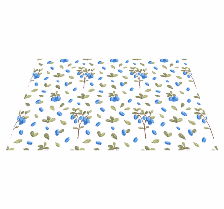 Dækkeserviet botanisk blå mønster - TenStickers
