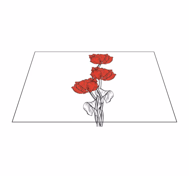 Røde lodrette tulipaner mønster elegante dækkeservietter - TenStickers