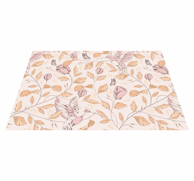 Tulipaner mønster beige farver elegante dækkeservietter - TenStickers