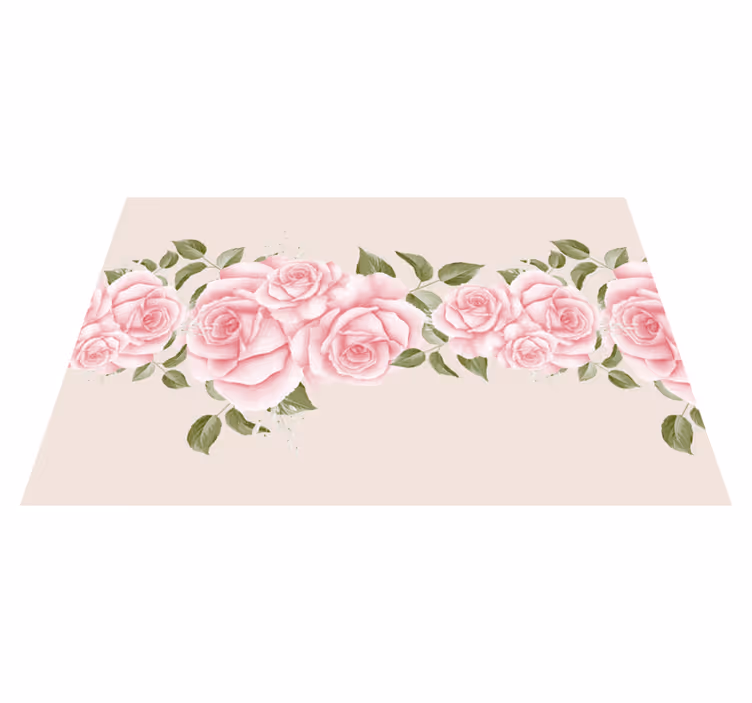 Vintage pink rose mønster elegante dækkeservietter - TenStickers