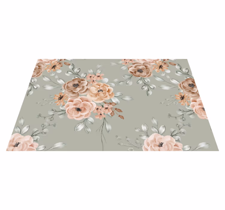 Original dækkeserviet blomsterbaggrund skål - TenStickers