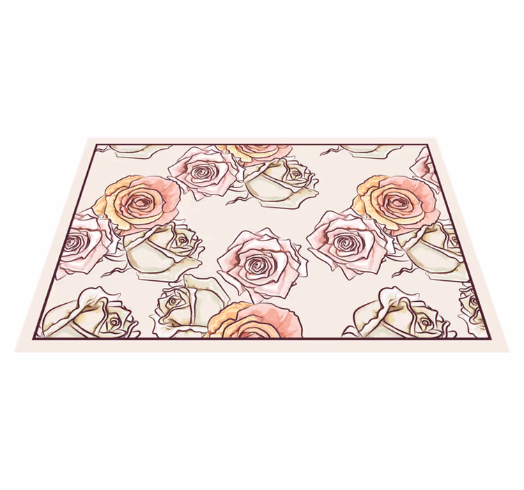 Original dækkeserviet med rosenblomsterarrangement - TenStickers