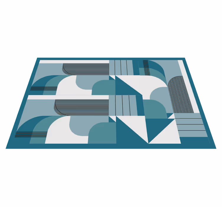 Moderne dækkeserviet geometriske teal mønstre - TenStickers