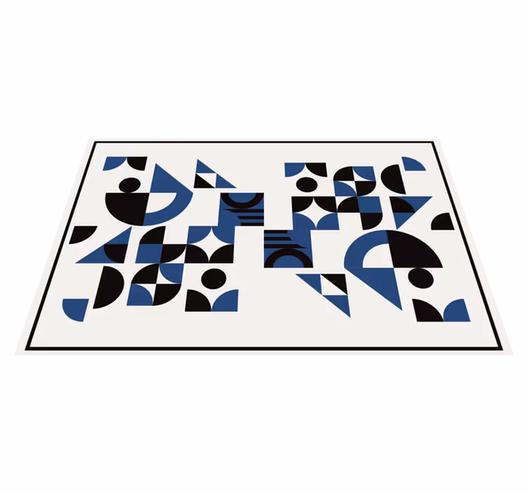 Moderne dækkeserviet geometriske blå mønstre - TenStickers