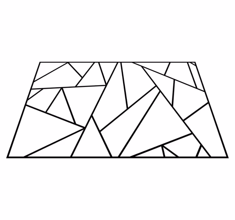 Moderne dækkeserviet geometriske sorte linjer - TenStickers