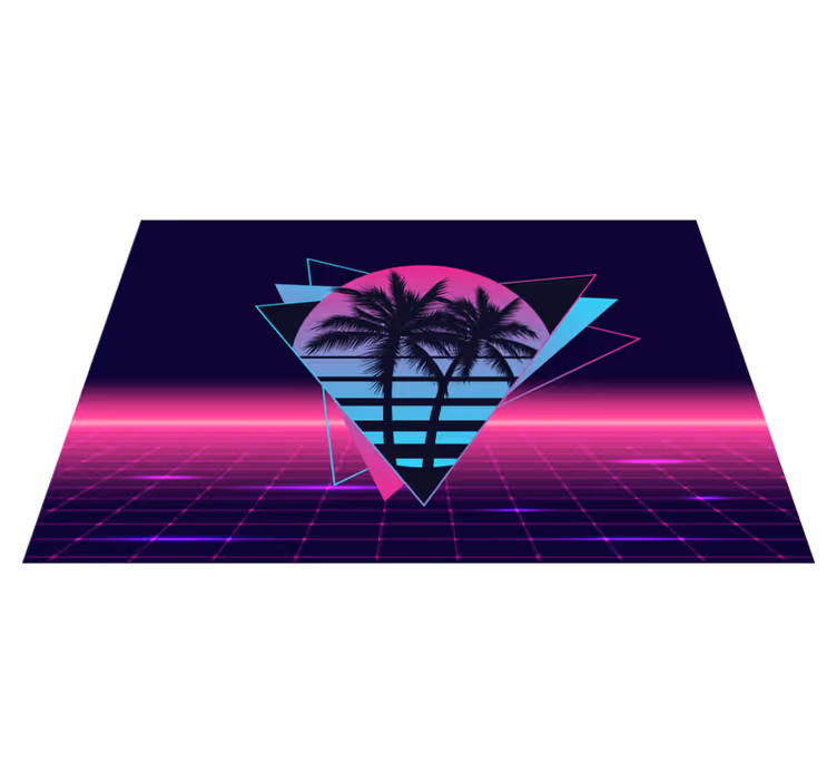 Moderne dækkeserviet retro palm geometri - TenStickers
