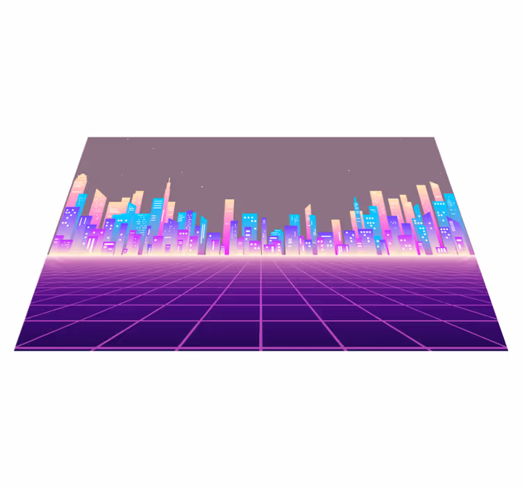 Moderne dækkeserviet futuristisk bylandskab - TenStickers