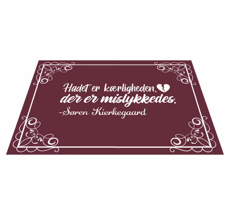 ''had er den mislykkede kærlighed'' citat dækkeservietter - TenStickers