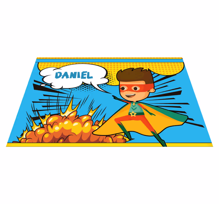 Komisk superhelt dækkeserviet med navn - TenStickers