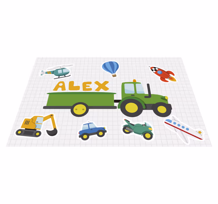 Forskellige tegneserie transport - TenStickers