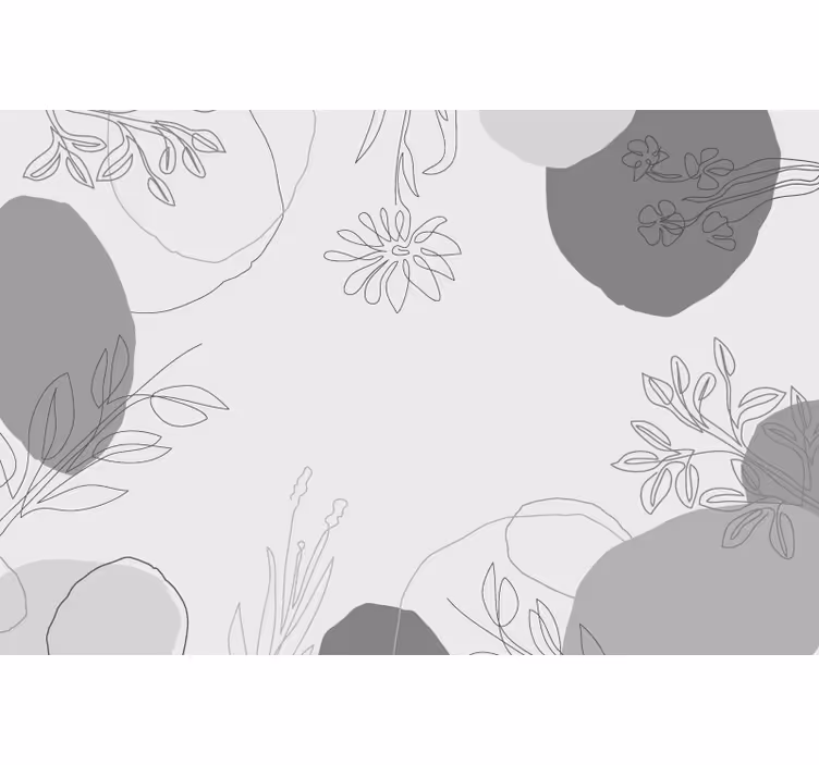 Botaniske grå toner køkken fototapet - TenStickers