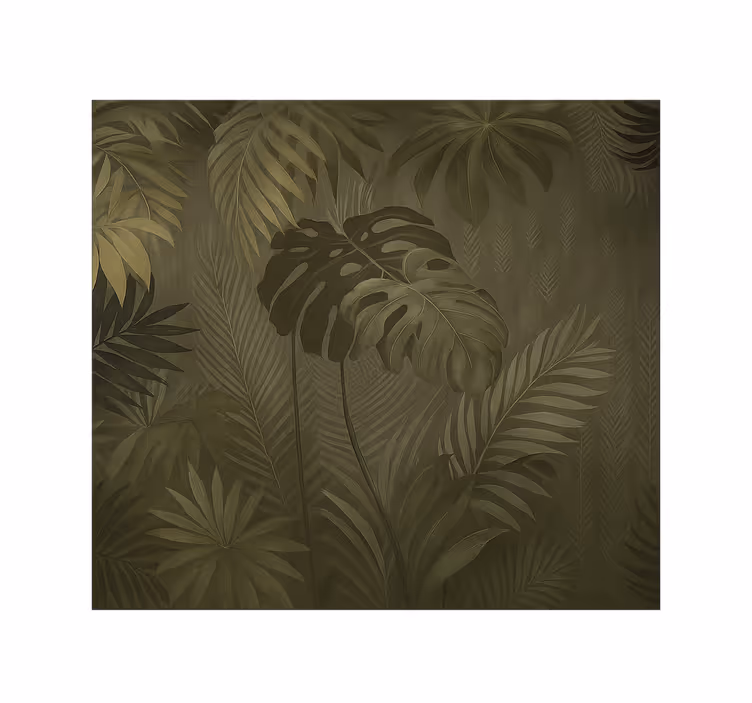 Frodig tropisk jungle fototapet stue - TenStickers
