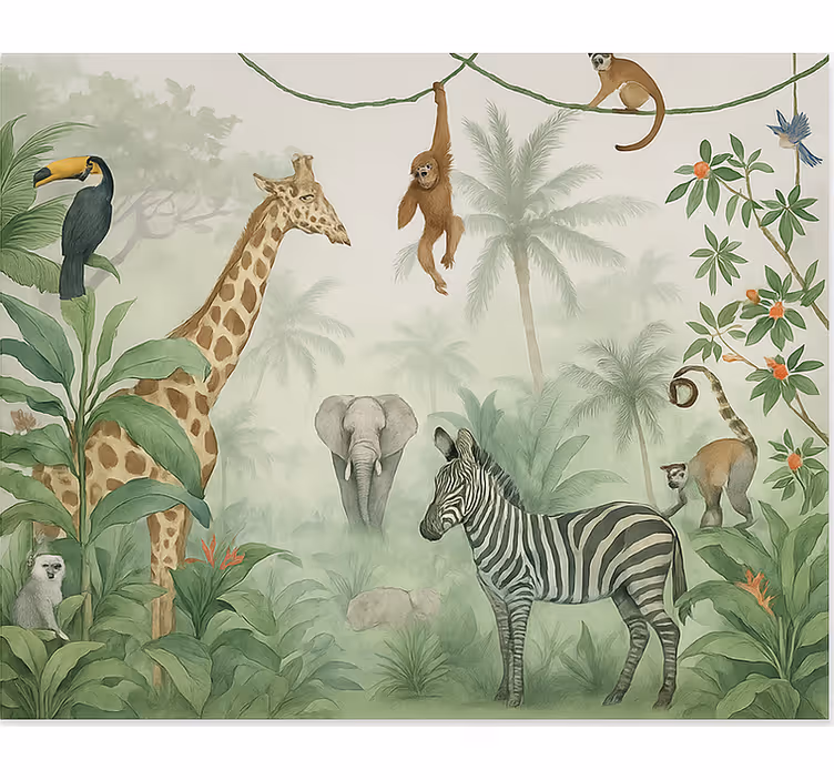 Elegante safaridyr fototapet til teenageværelse - TenStickers