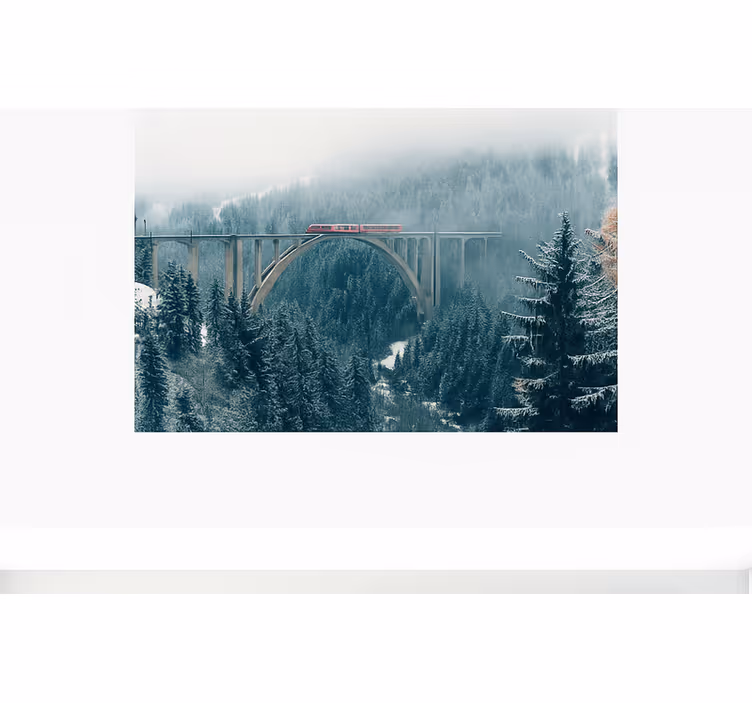 Togovergang i de schweiziske alper fototapet bjerg - TenStickers
