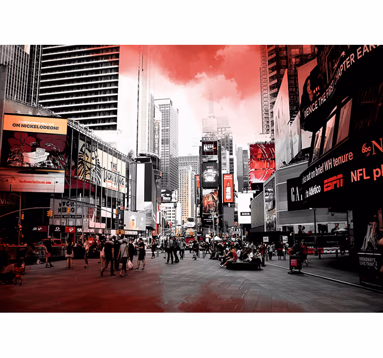 New york røde og hvide fototapet - TenStickers