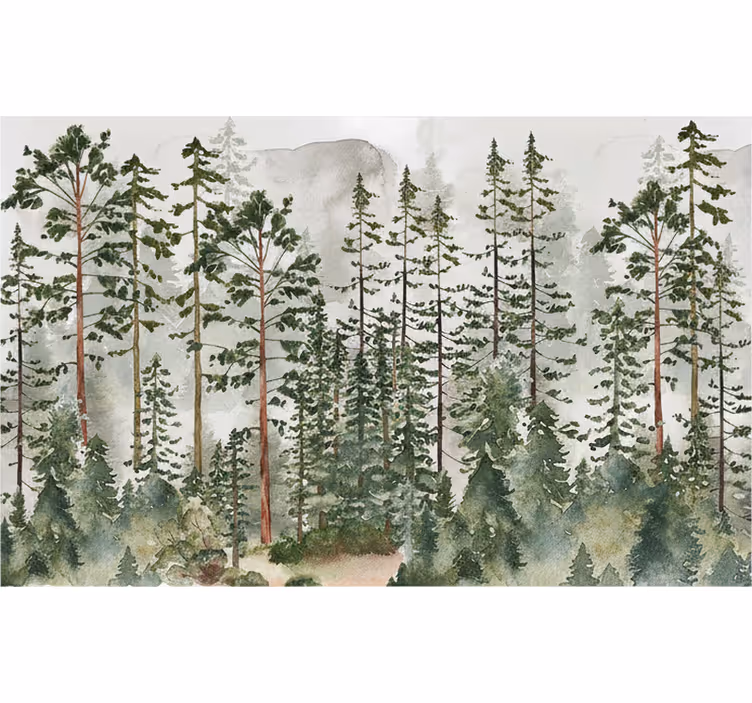 Fototapet skov woodland væg børneværelse - TenStickers