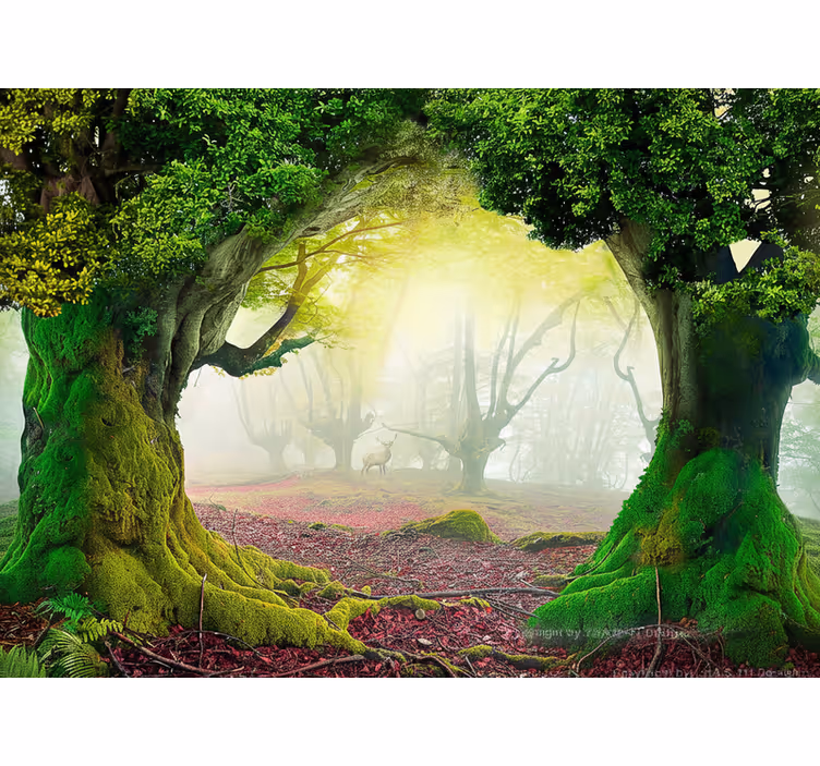 Tapet natur evig skov port - TenStickers