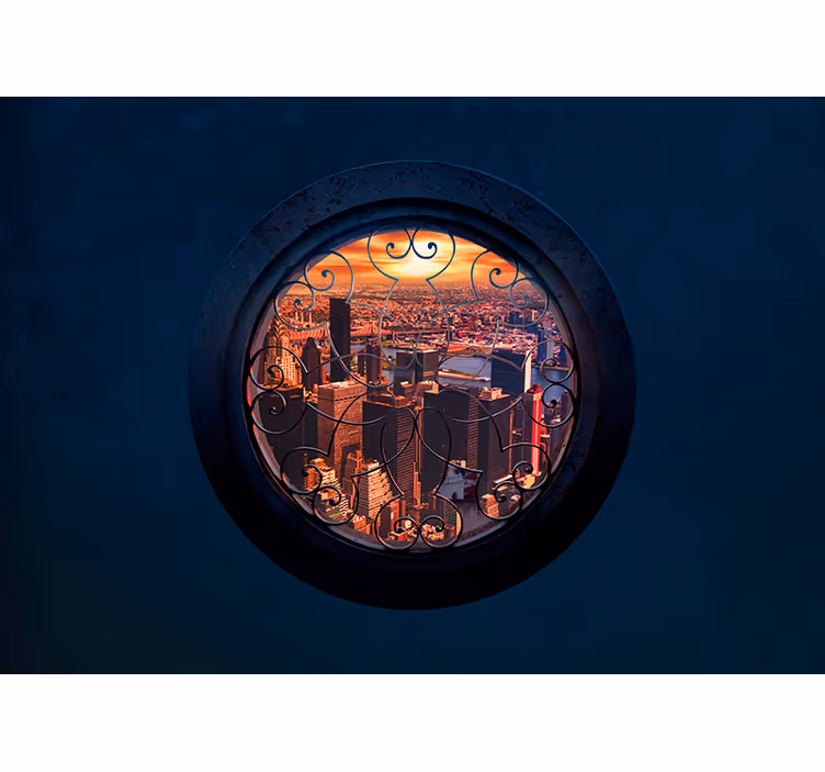 Rundt vindue new york 3d fototapet - TenStickers
