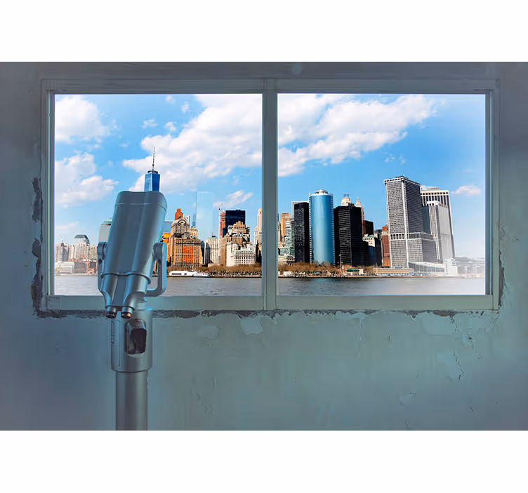 Udsigt over byens skyline fototapet af byer - TenStickers