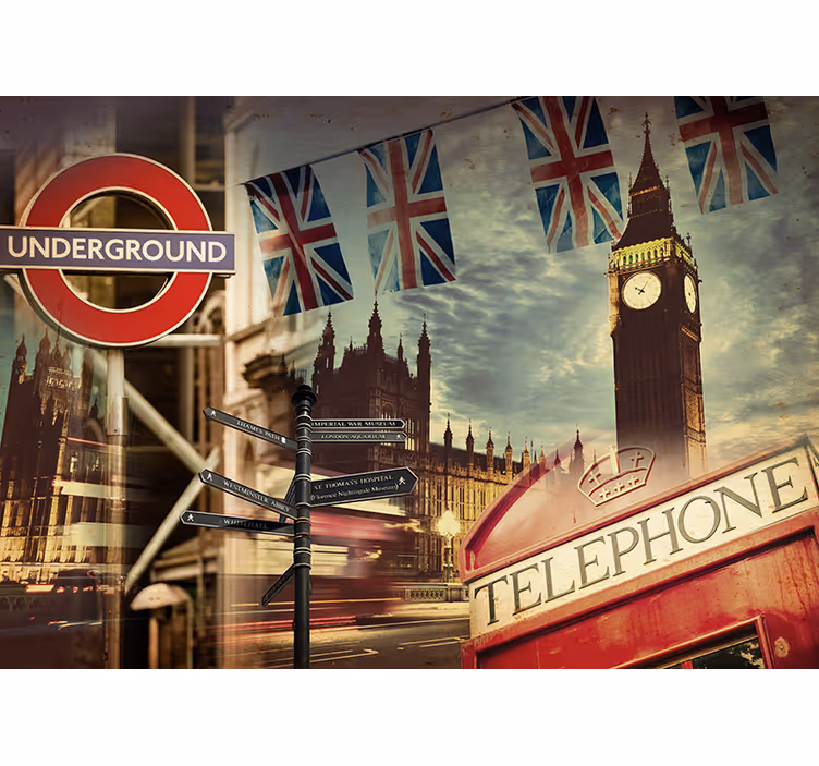 Symboler på london fototapet - TenStickers