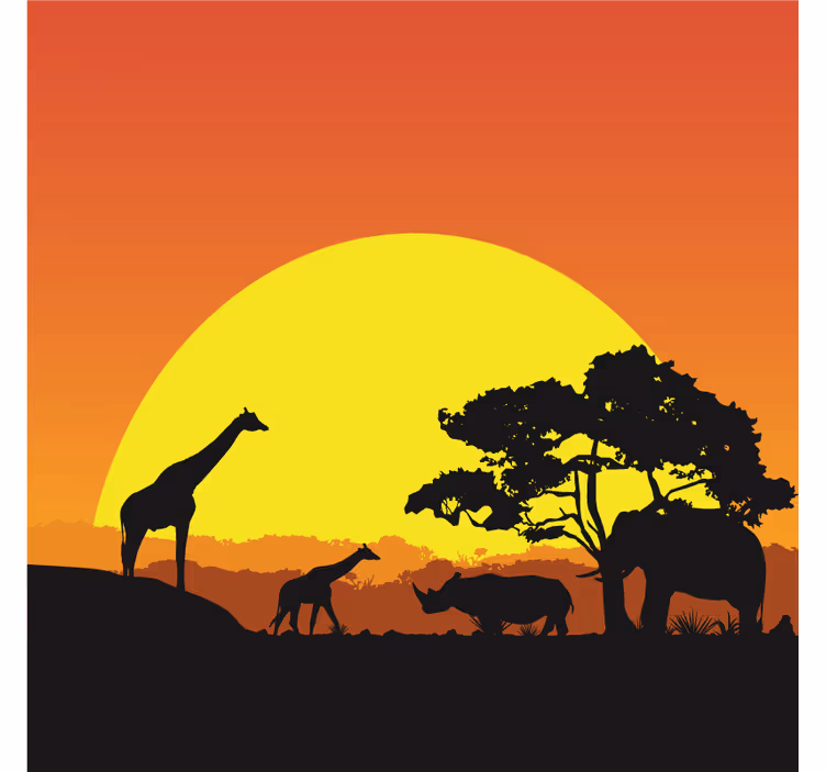 Afrikansk fototapet afrikansk savanne - TenStickers