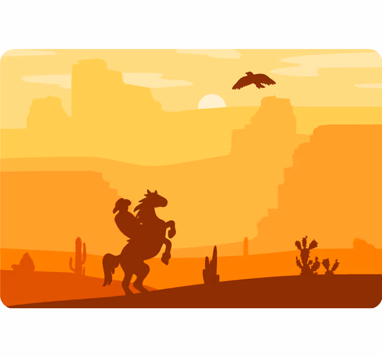 Fototapet ørken cowboylandskab bærbar - TenStickers