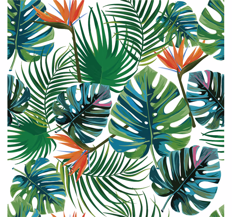 Fototapet jungle med tropiske motiver - TenStickers