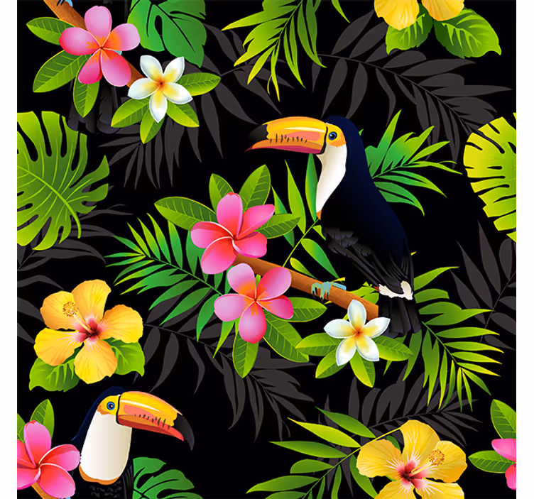 Fototapet jungle møbelvinyl med jungleplanter - TenStickers