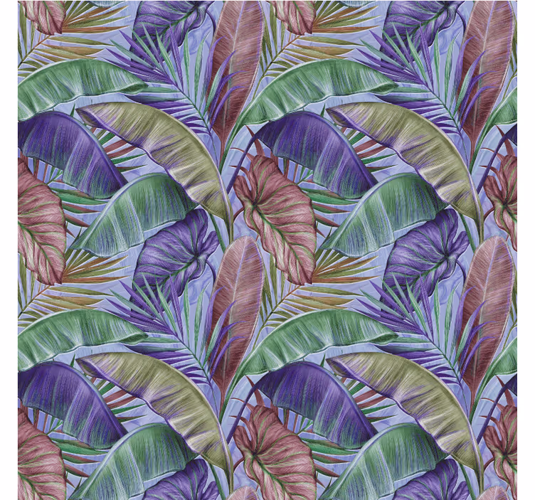 Fototapet jungle med lilla bladdesign - TenStickers