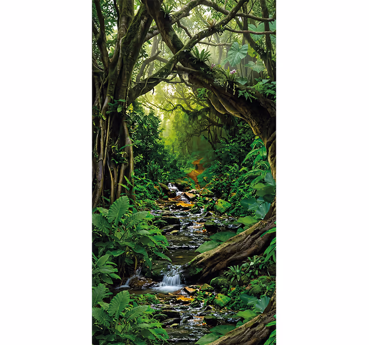 Fototapet jungle tropisk skov oase - TenStickers