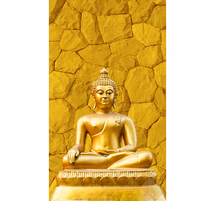 Fototapet buddha gylden buddha - TenStickers