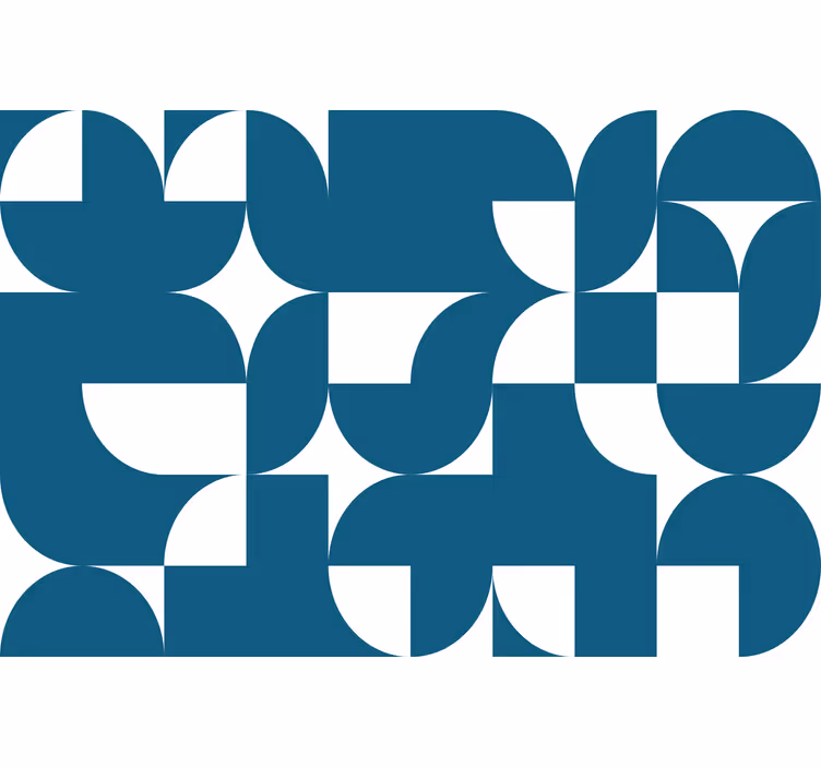 Køkken fototapet blå cirkel geometrisk mønster - TenStickers