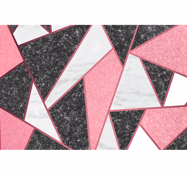 Køkken fototapet i pink og grå geometriske former - TenStickers