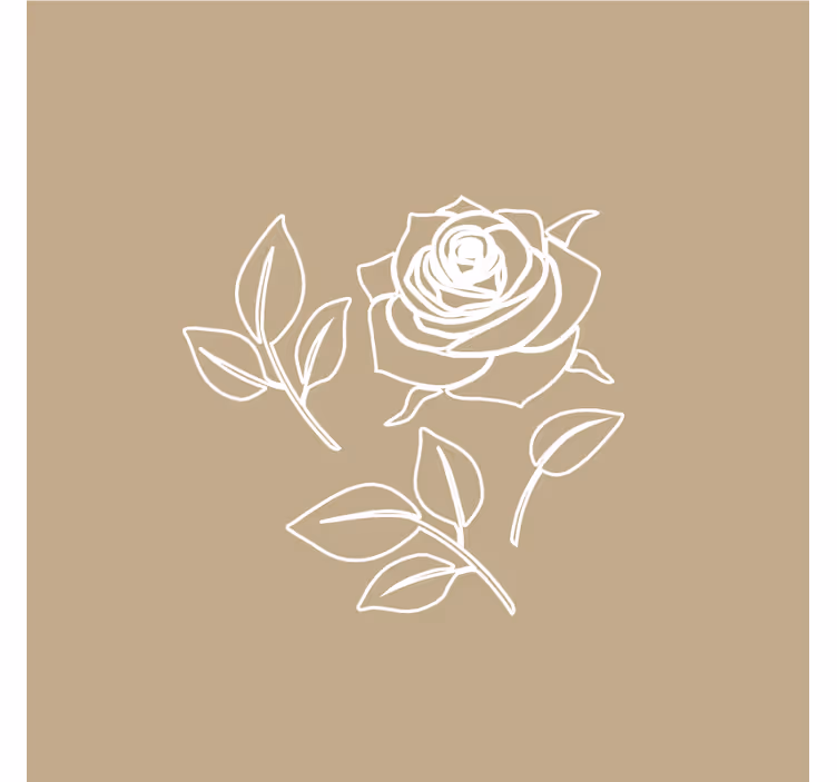 Beige fototapet med detaljeret rosemønster - TenStickers