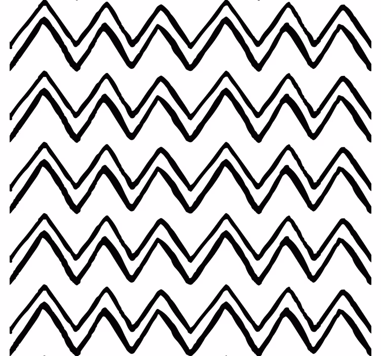 Fototapet hvid uregelmæssigt sort og hvidt zigzagdesign - TenStickers