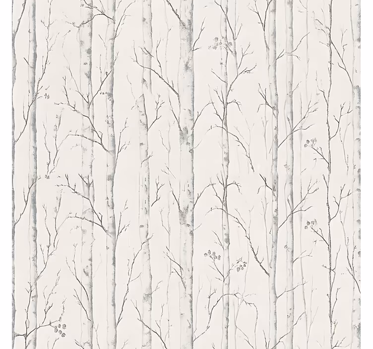 Beige fototapet med svensk birkemotiv - TenStickers