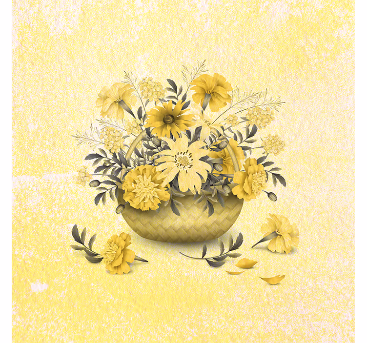 Fototapet gul flotte gule blomster - TenStickers