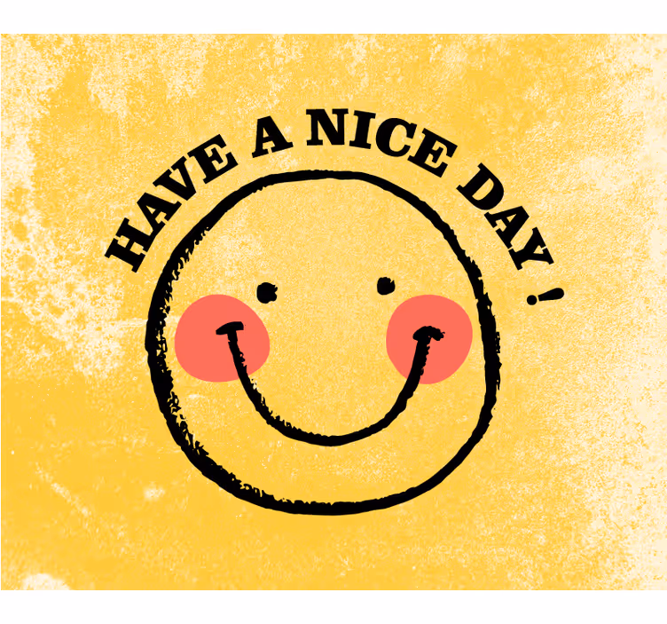 Fototapet gul glad ansigt design - TenStickers