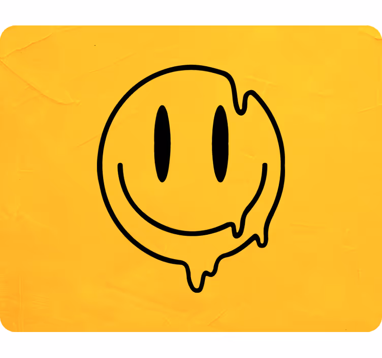 Fototapet gul flydende smil ikon - TenStickers