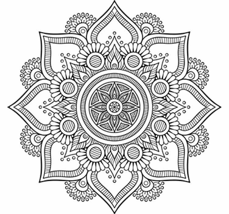 Fototapet hvid mandala blomster - TenStickers