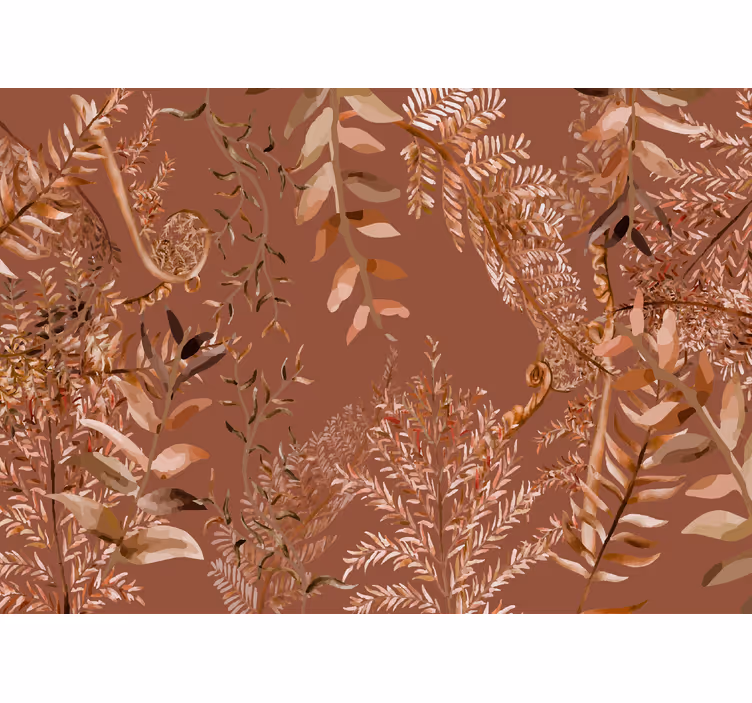 Fototapet terracotta tætte blade - TenStickers