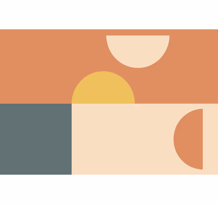 Entre fototapet geometrisk kunst med halvcirkel og rektangel - TenStickers