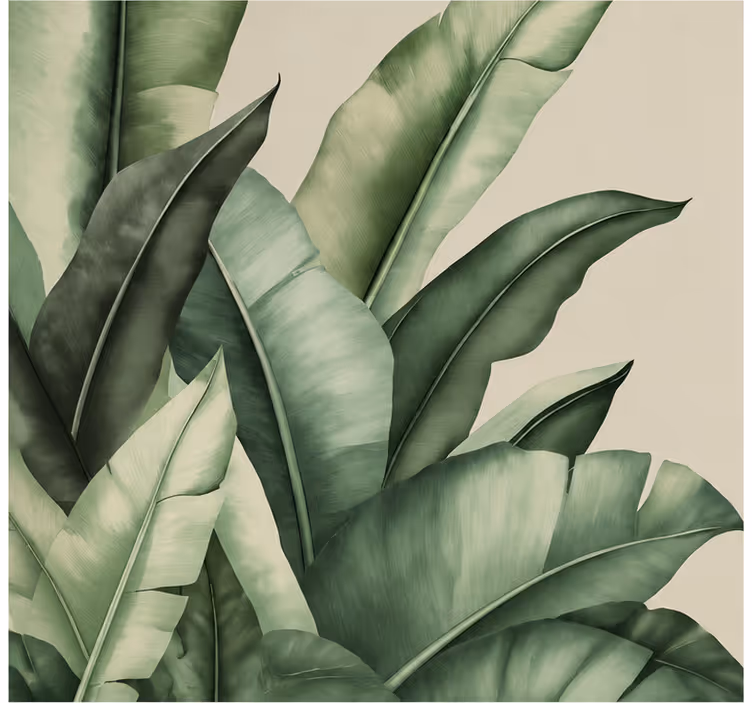 Tapet natur med enkle bananblad grafik - TenStickers