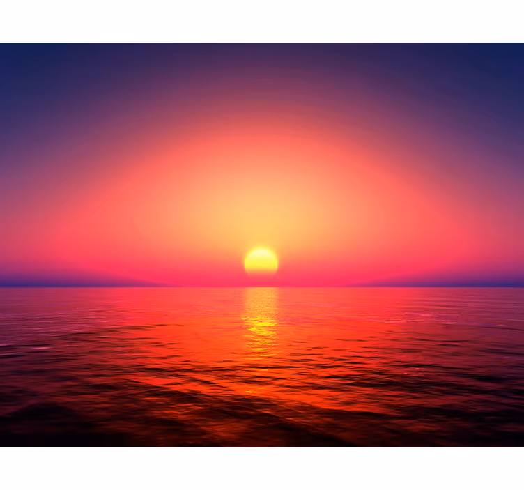 Solnedgang over havet fototapet - TenStickers
