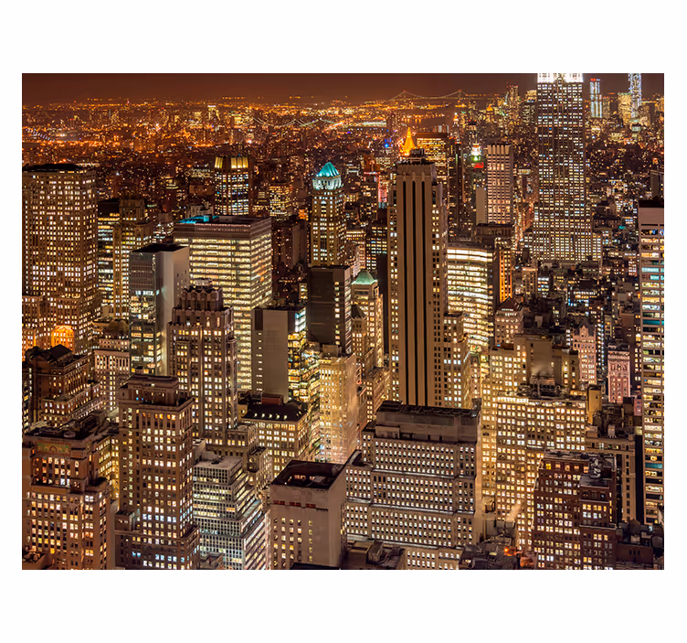 New york fototapet om natten - TenStickers