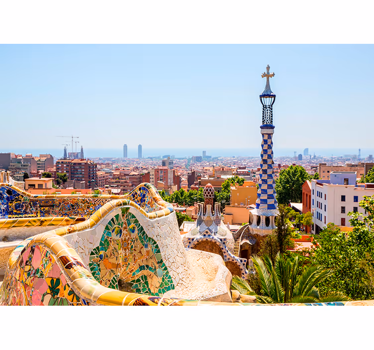 Havudsigt ved park güell barcelona fototapet - TenStickers